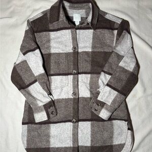 H&M Checkered Shirt in Brown and Cream